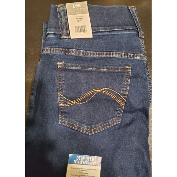 Riders By Lee Indigo Women’s Pull On Waist Smoother Bootcut Jeans Size 8P - NWT - Picture 7 of 10